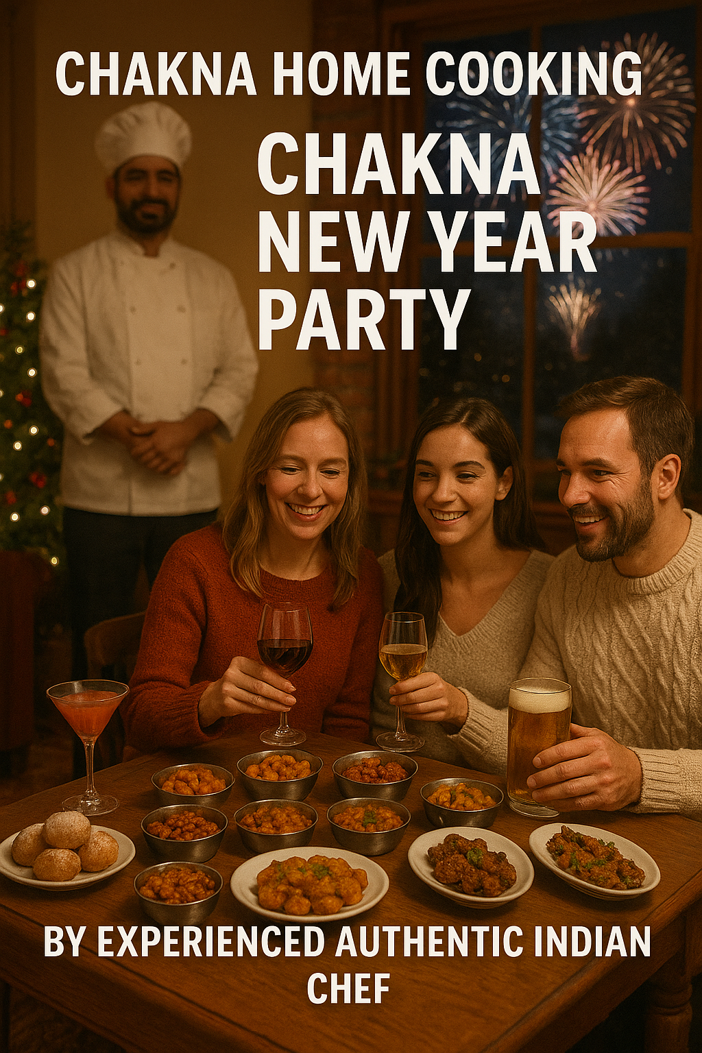 Close-up van verschillende Chakna-snacks in Indiase schaaltjes